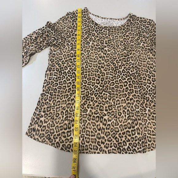 Chicos Leopard Print Long Sleeve Top size 12 (Size 2) - Picture 5 of 6